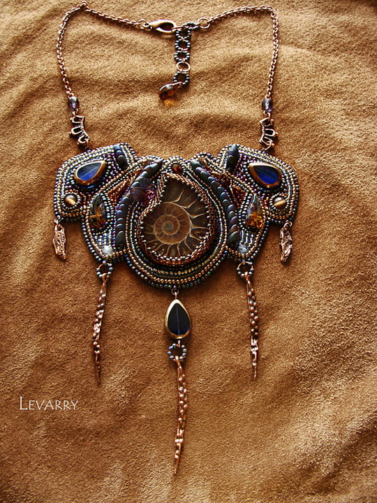 embroidered necklace