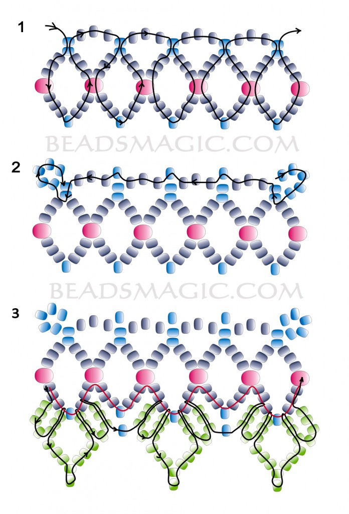 Free pattern for beautiful beaded necklace Tears In Rain | Beads Magic