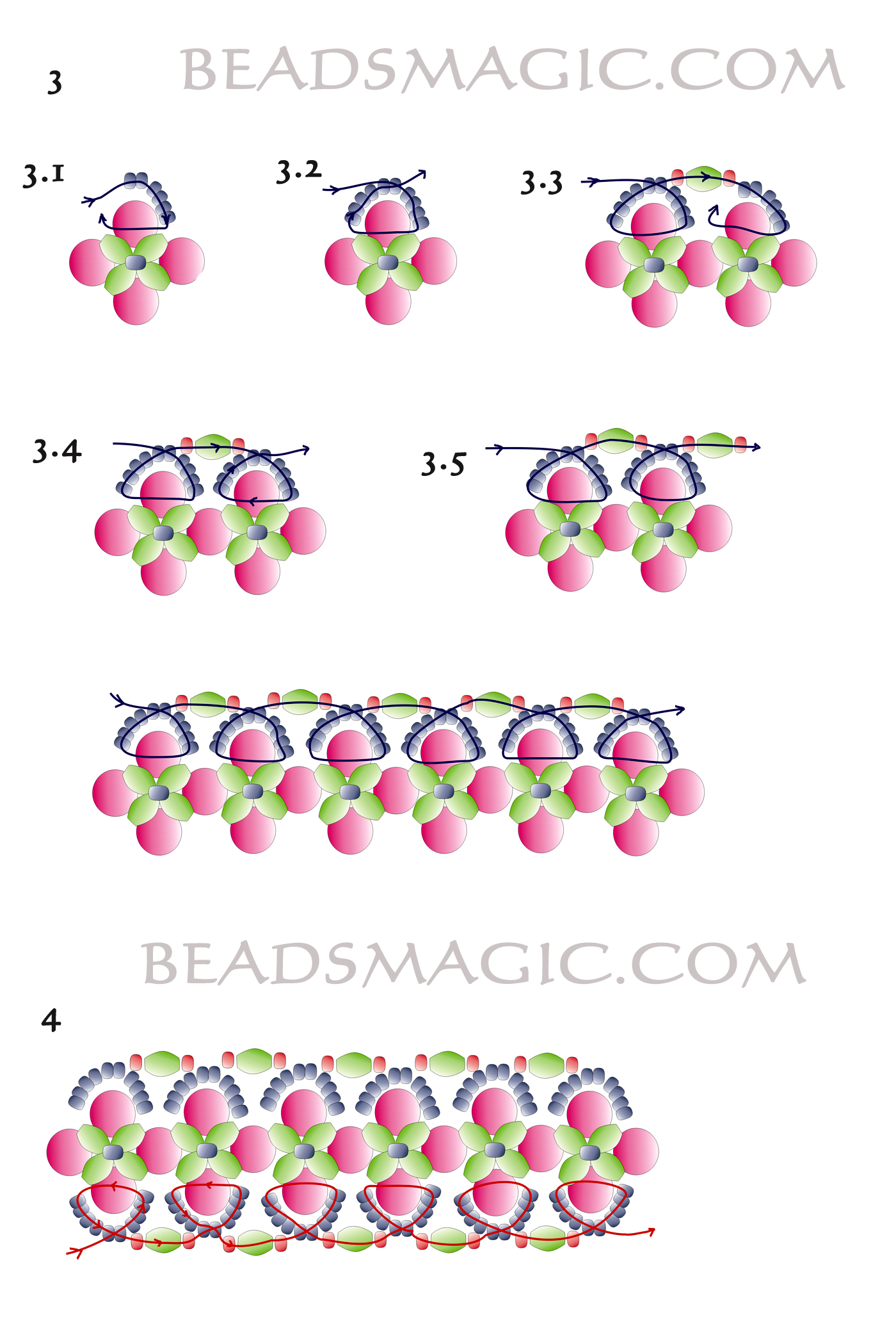 Free pattern for beautiful beaded bracelet Royal Violet | Beads Magic