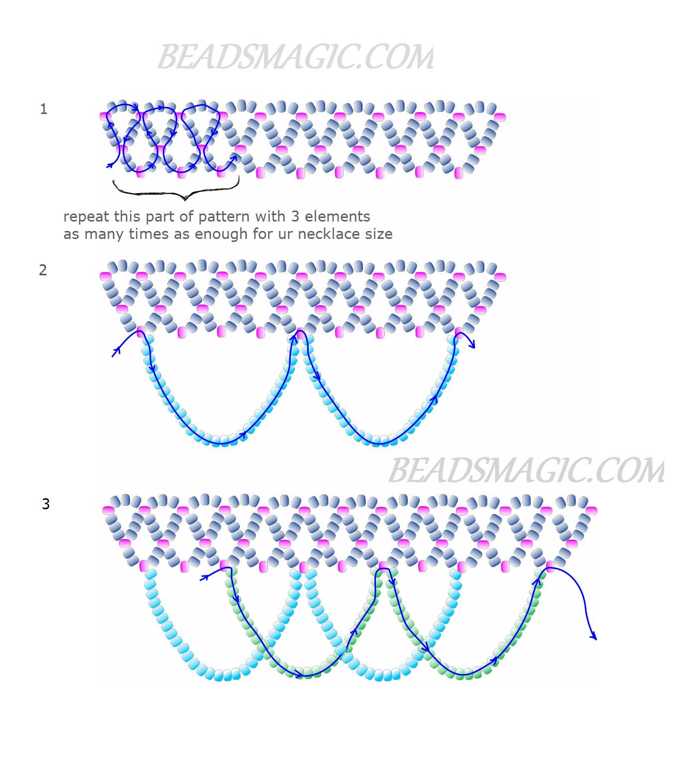 Free beading pattern for necklace Sheila | Beads Magic