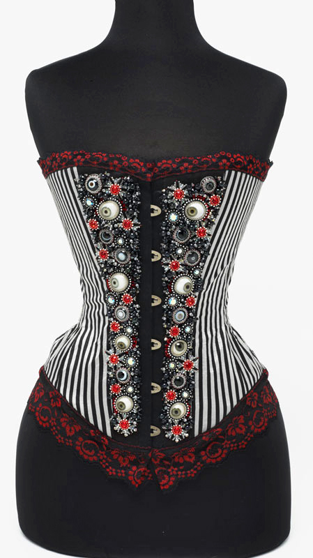 Peep show beaded corset