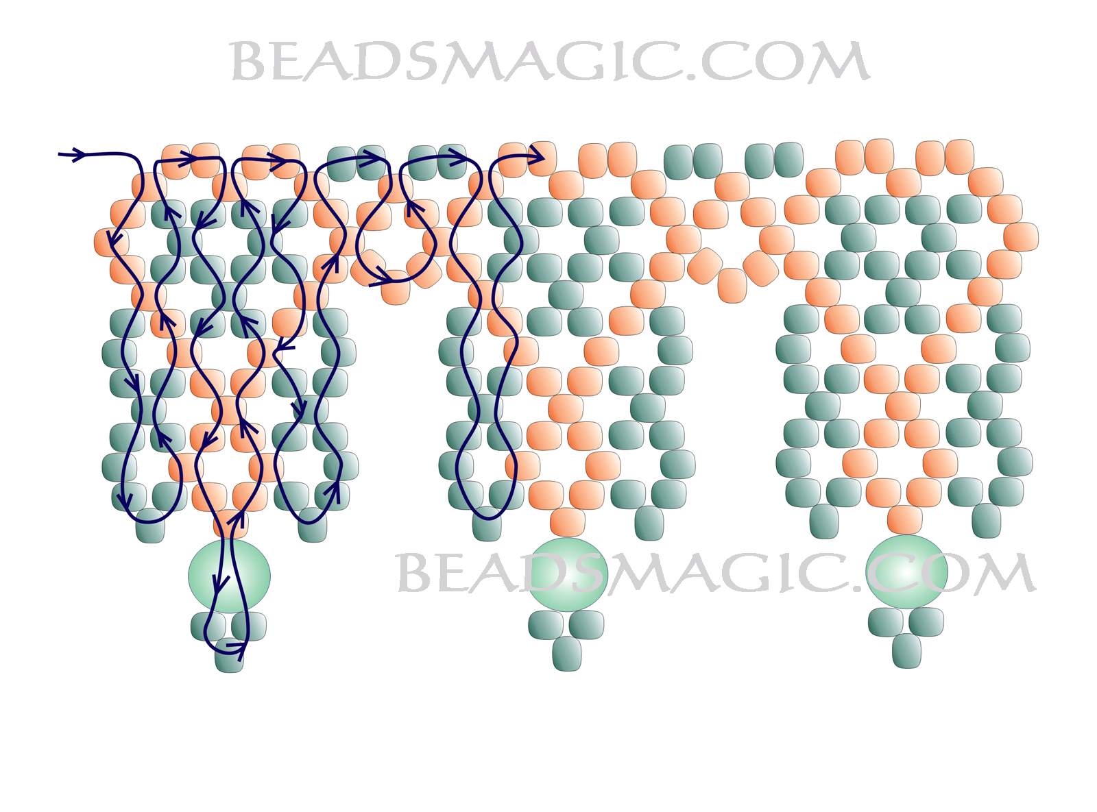 Free pattern for beaded necklace Sami | Beads Magic