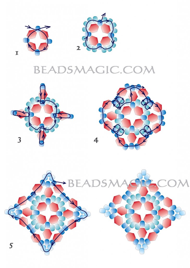 Free pattern for beautiful beaded earrings Mia | Beads Magic