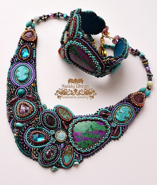 Beautiful embroidered jewelry by Nataly Uhrin (part 1) | Beads Magic