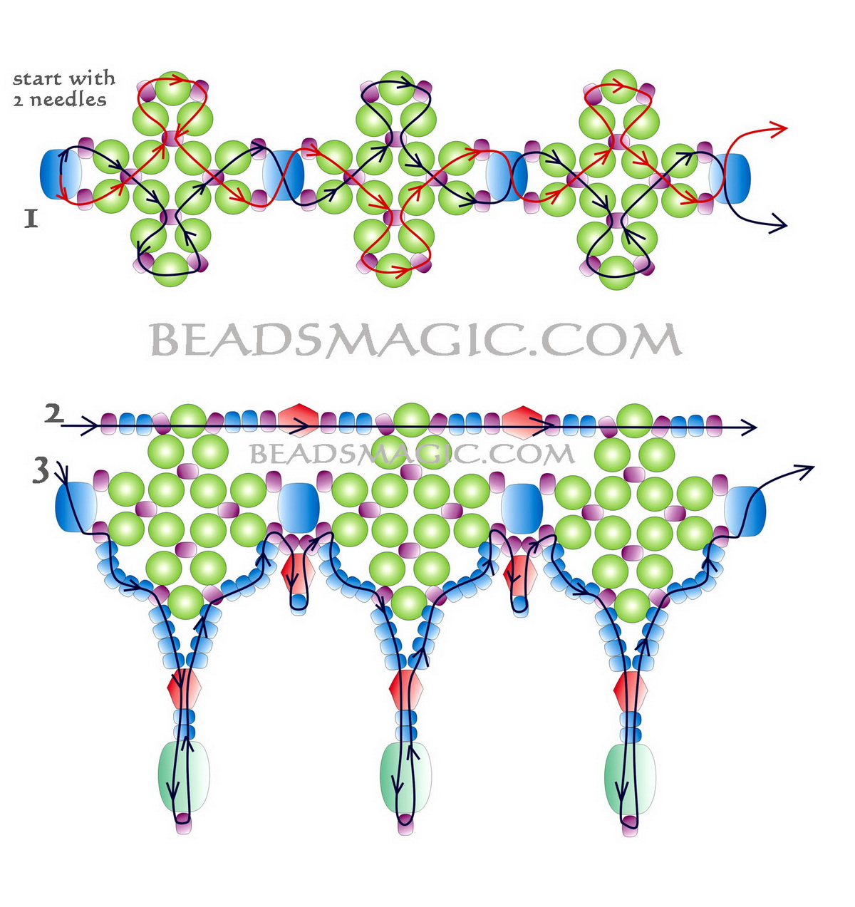 Free pattern for beautiful beaded necklace Federica | Beads Magic