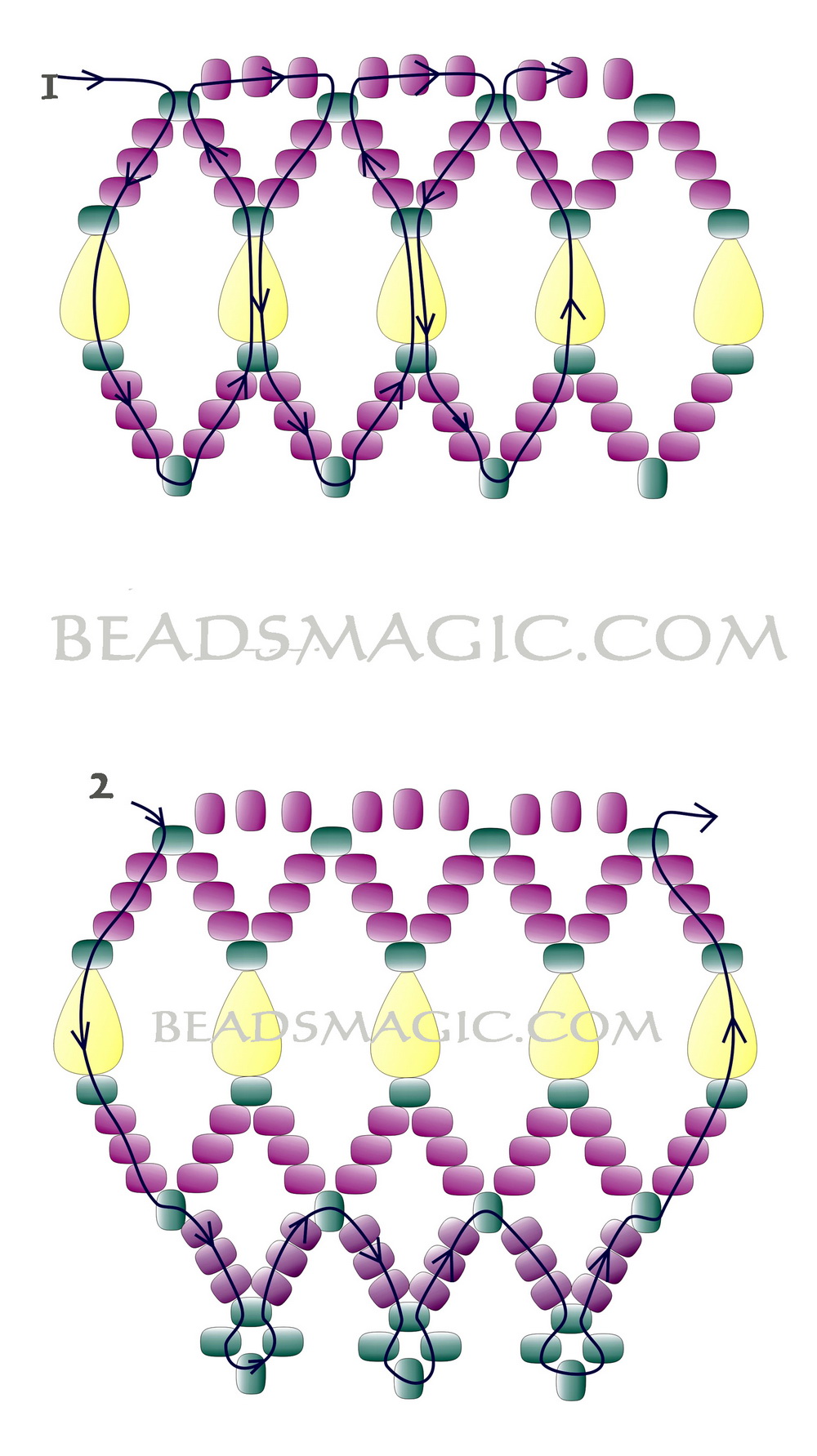 Free pattern for beaded necklace Milk Choclate | Beads Magic