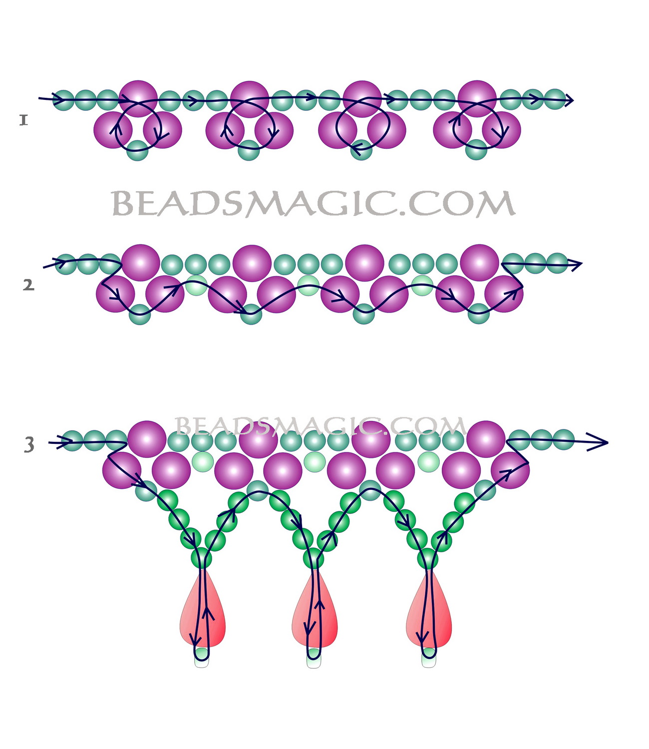 Free pattern for beaded bridal necklace Monica | Beads Magic