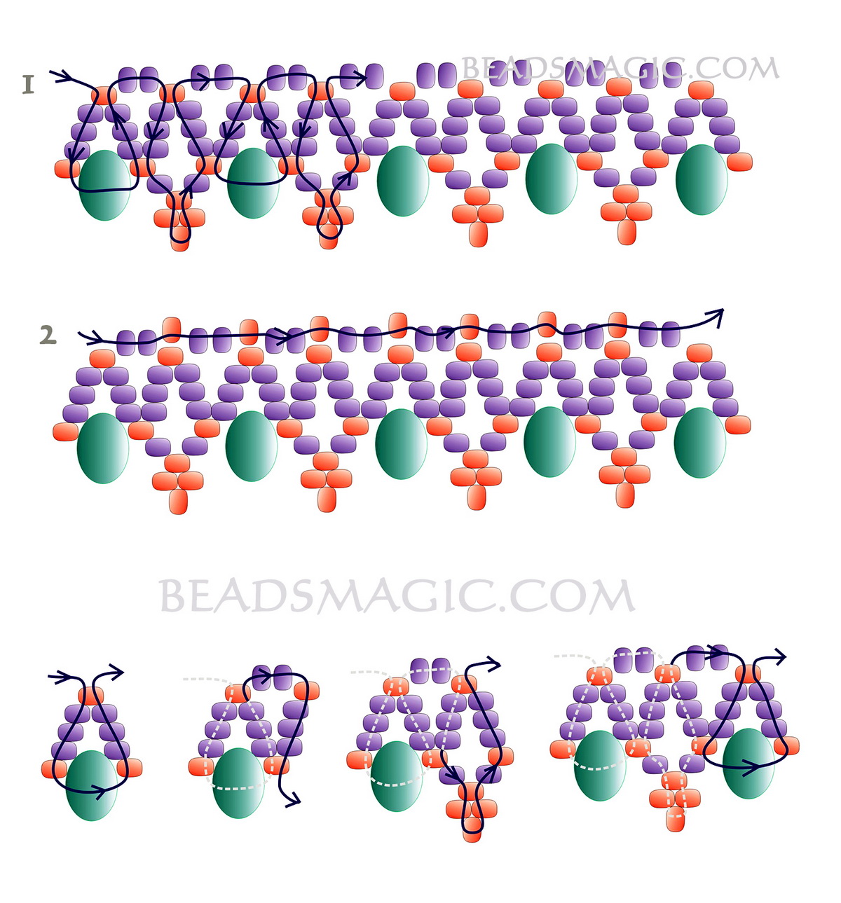 Free pattern for beaded necklace May | Beads Magic