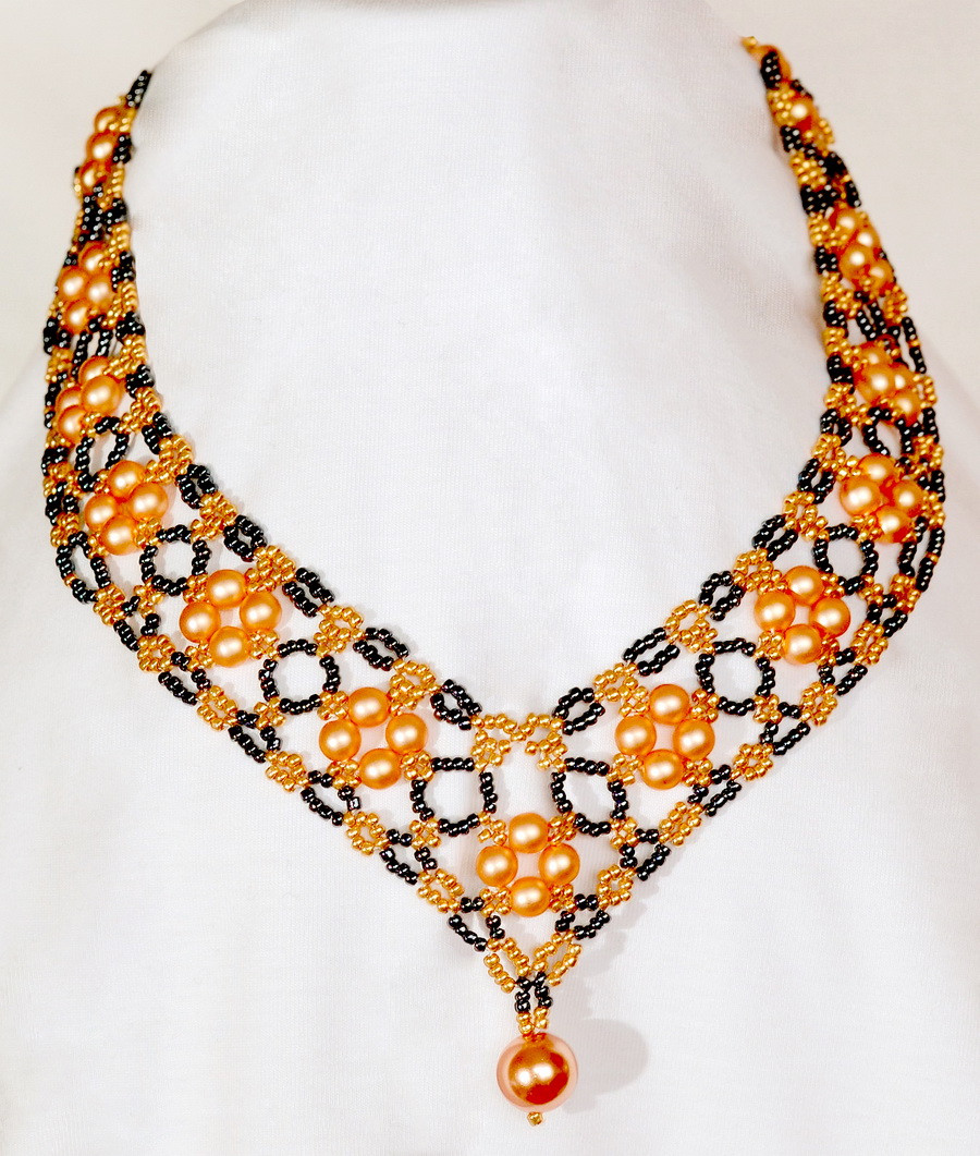 thumbnail image 2 of Handmade Blue & Black Beaded Choker Necklace – Ethnic Native Style – BeadsCorner N18/1 2 of 6