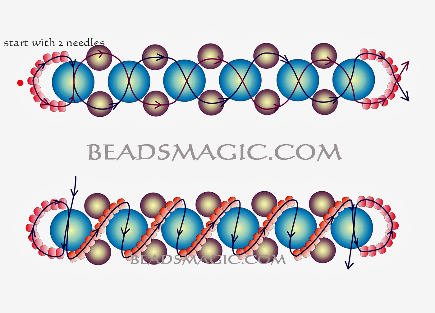 Free Pattern For Beaded Bracelet Pamela Beads Magic