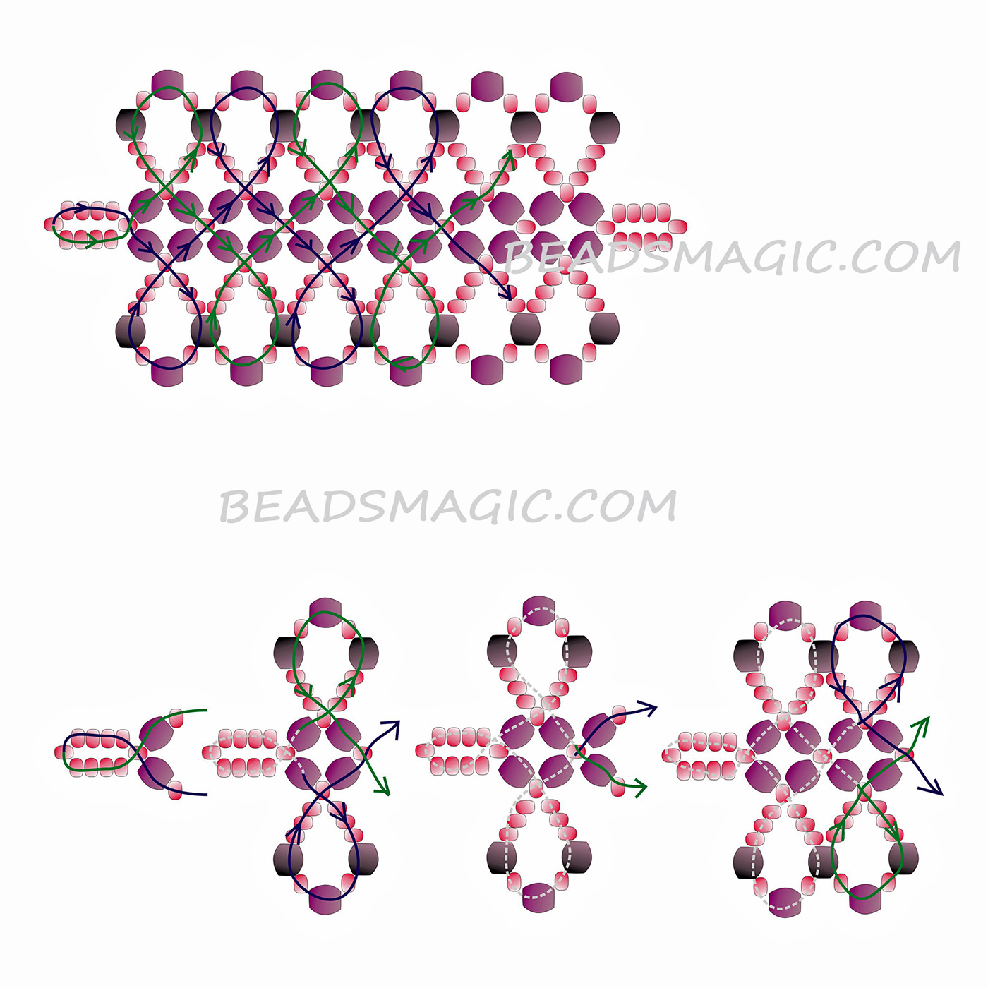 Free pattern for bracelet Harper | Beads Magic