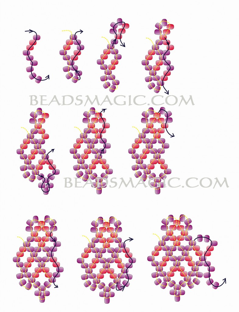 Free pattern for beaded necklace Queen of Violet | Beads Magic