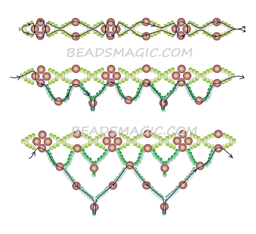 Free pattern for beaded necklace Electric Blue | Beads Magic