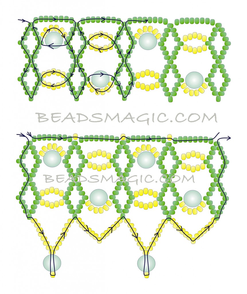 Free pattern for beaded necklace Perla | Beads Magic