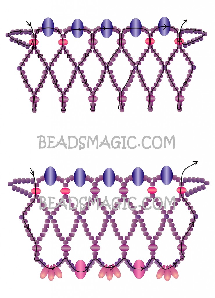 Free pattern for necklace Violet Morning | Beads Magic