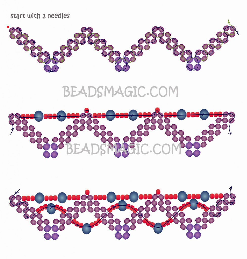 Free pattern for necklace Ebony | Beads Magic