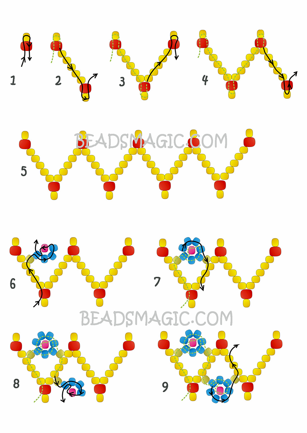 free-beading-tutorial-bracelet-pattern-2