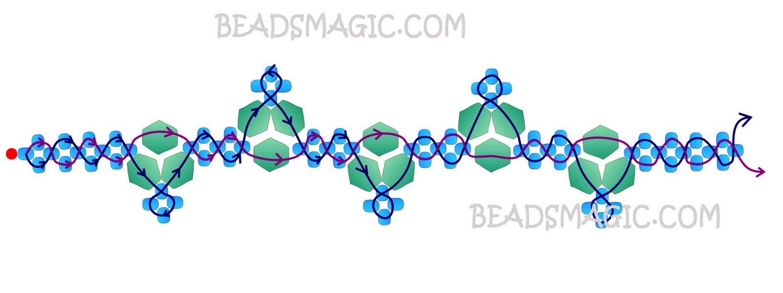 Free pattern for bracelet Snow | Beads Magic