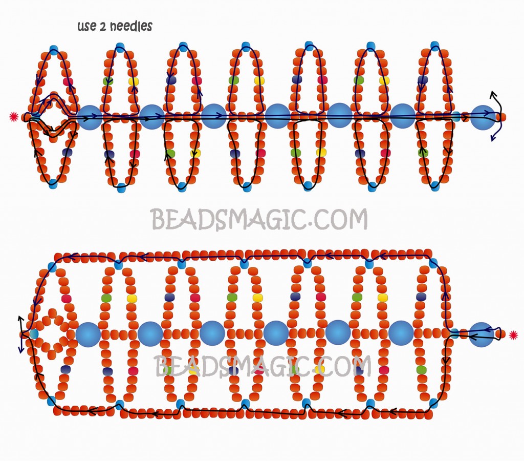 free-beading-pattern-bracelet-tutorial-instructions-2
