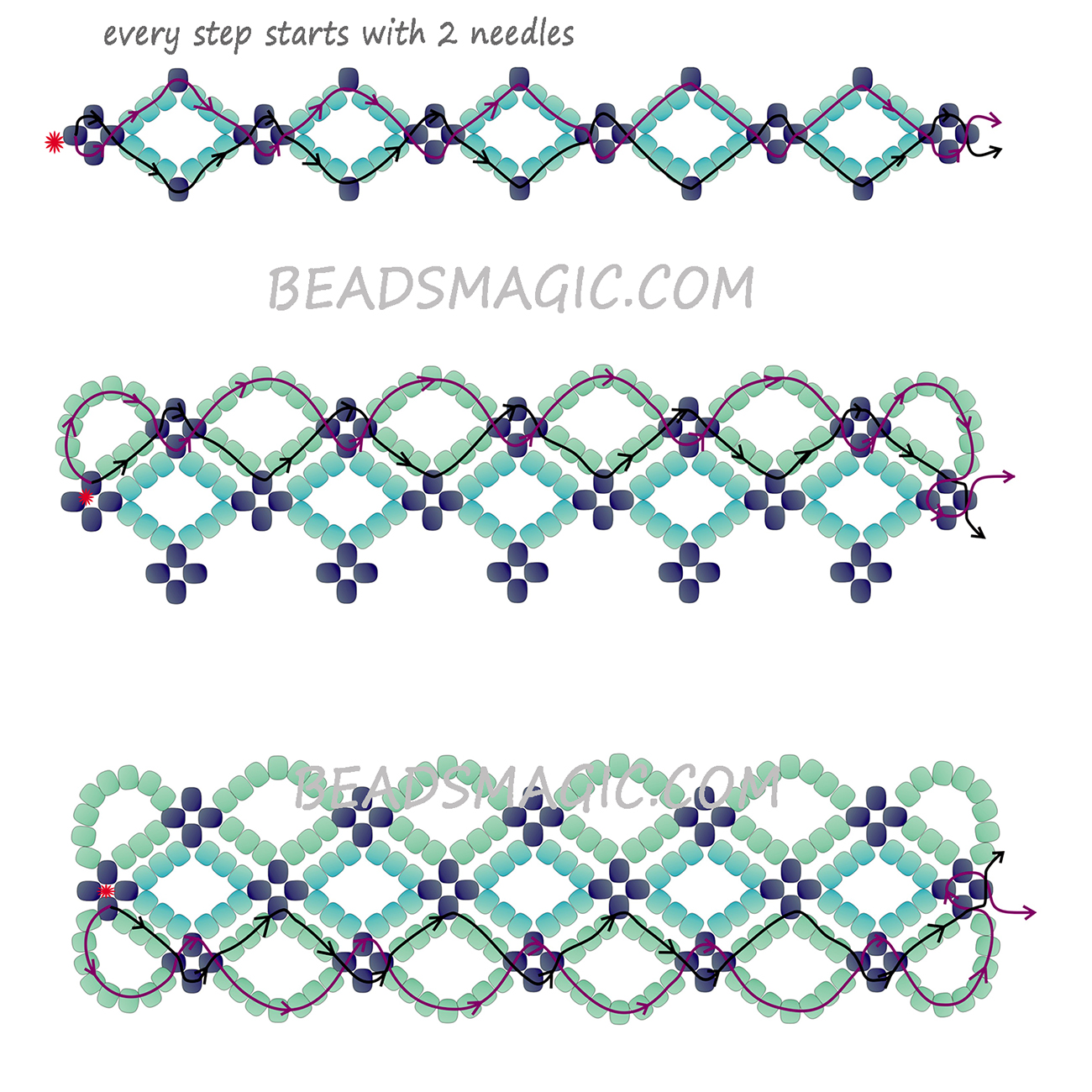 Free pattern for bracelet Santorini | Beads Magic