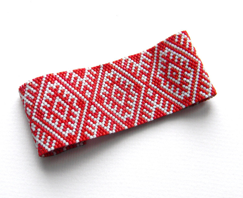 Free Peyote Pattern For Christmas Bracelet From Anabel Beads Magic