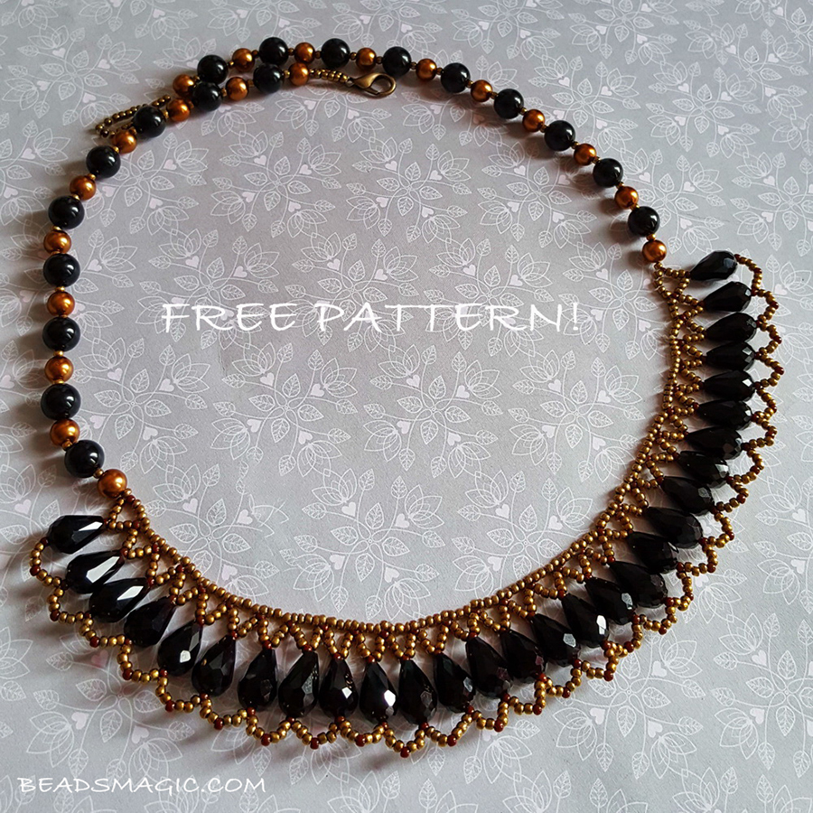 Free pattern for beaded necklace Gwen | Beads Magic
