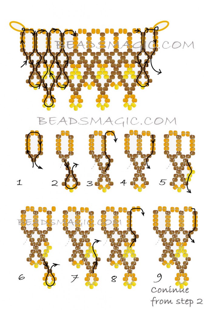 Free pattern for beaded necklace Turmeric | Beads Magic