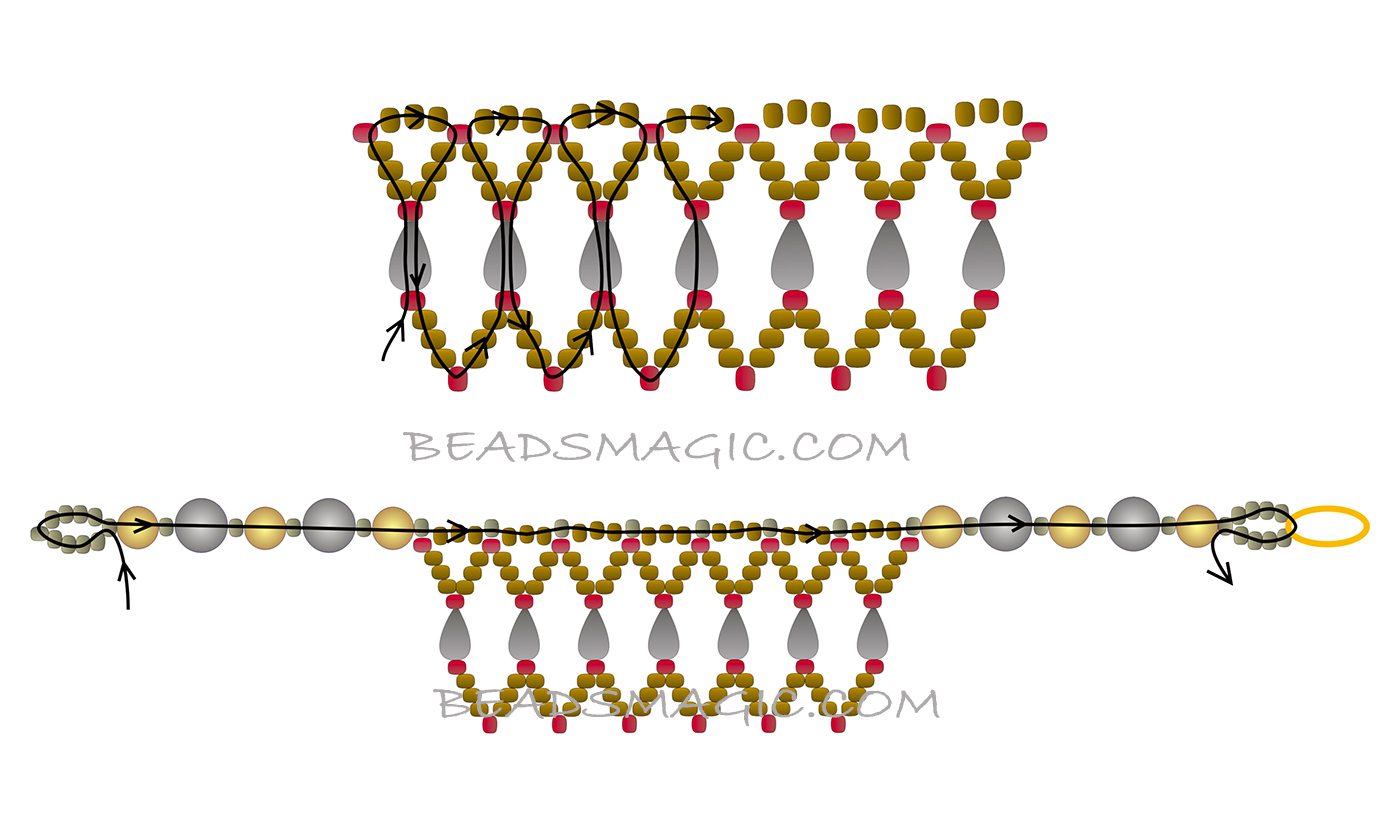 Free pattern for beaded necklace Gwen | Beads Magic