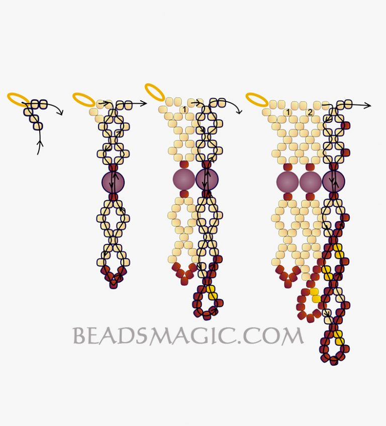 Free pattern for beaded necklace Sandal | Beads Magic