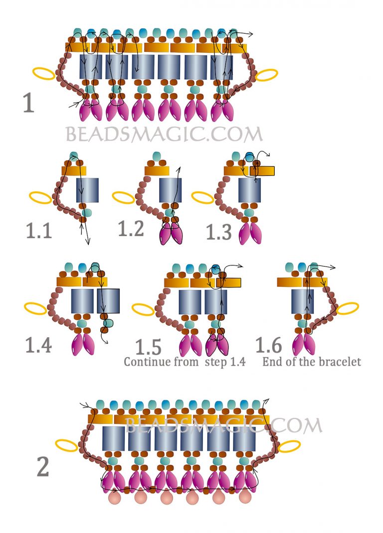 Free pattern for bracelet Saffron Beads Magic
