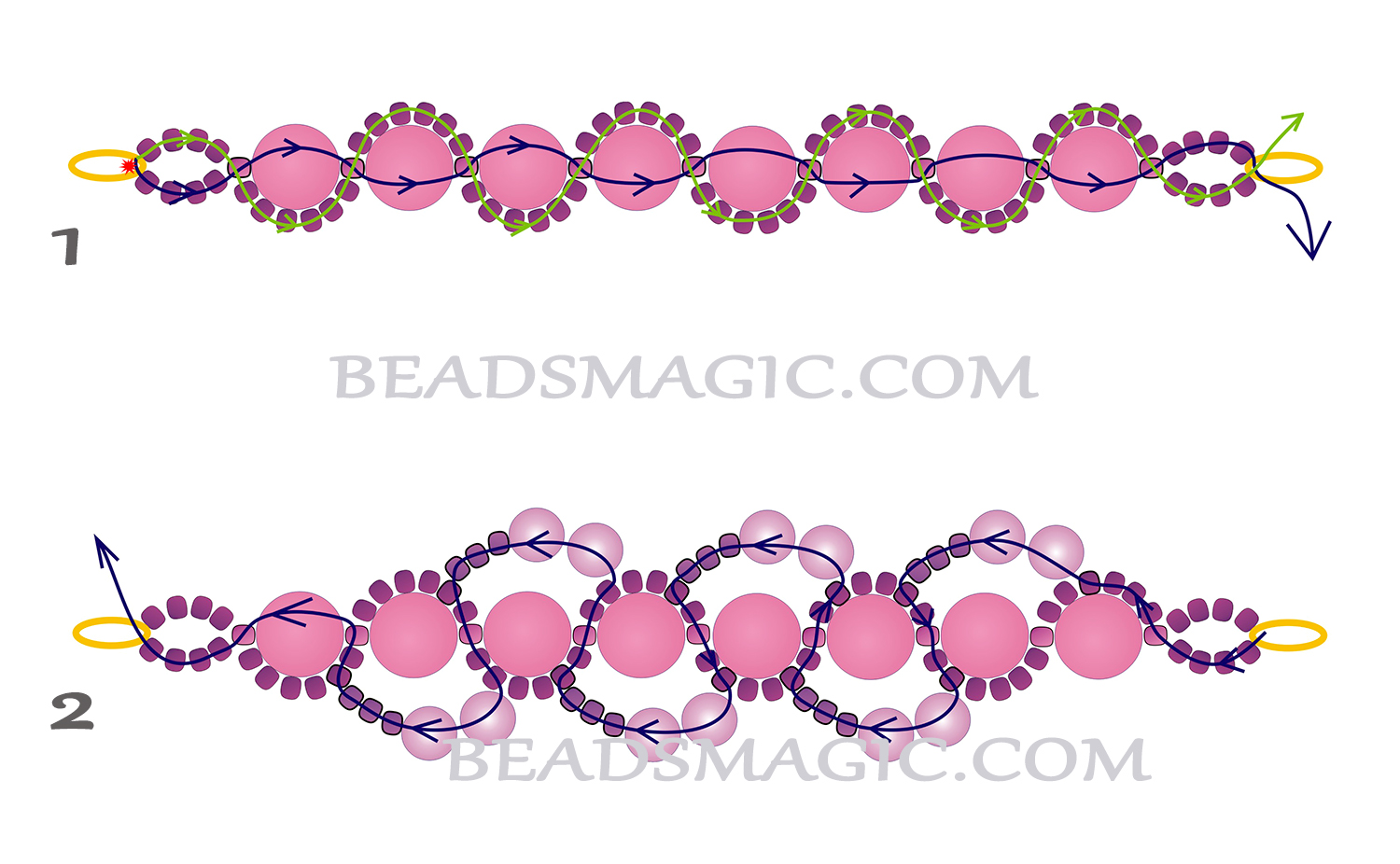 free beading pattern necklace tutorial beads rulla 1 1