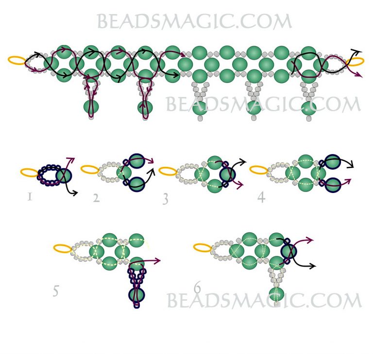 Free pattern for necklace Firoza | Beads Magic