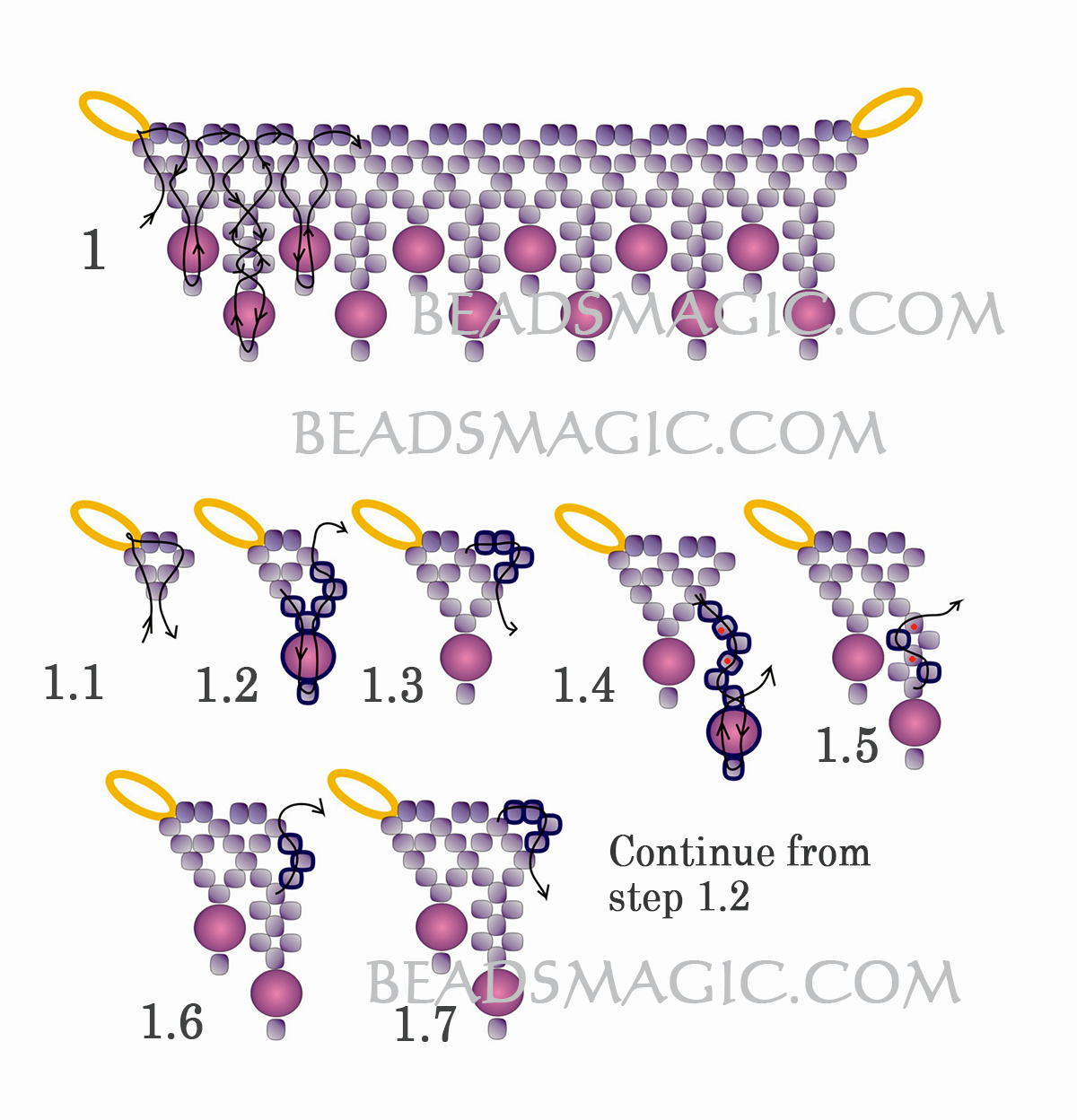 Free pattern for necklace Musk | Beads Magic