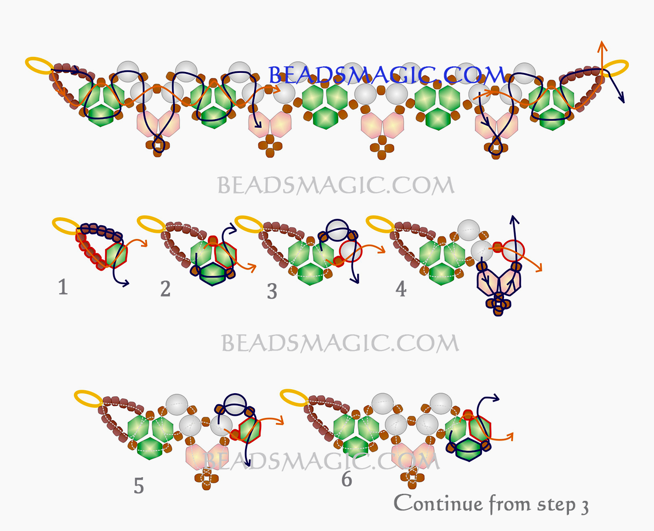 Free pattern for necklace Spring Way | Beads Magic