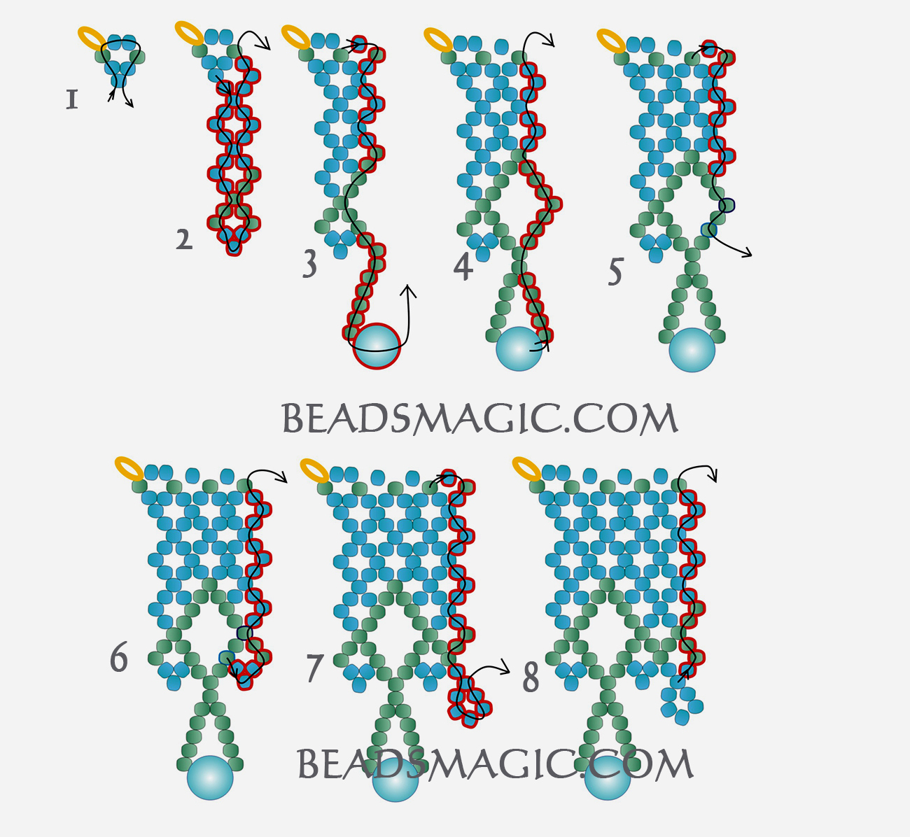 Free pattern for necklace Jasmine | Beads Magic