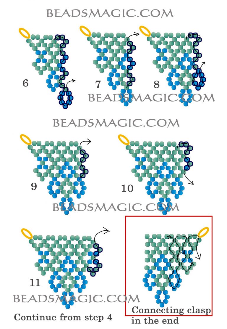 Free pattern for necklace Blue Cross | Beads Magic