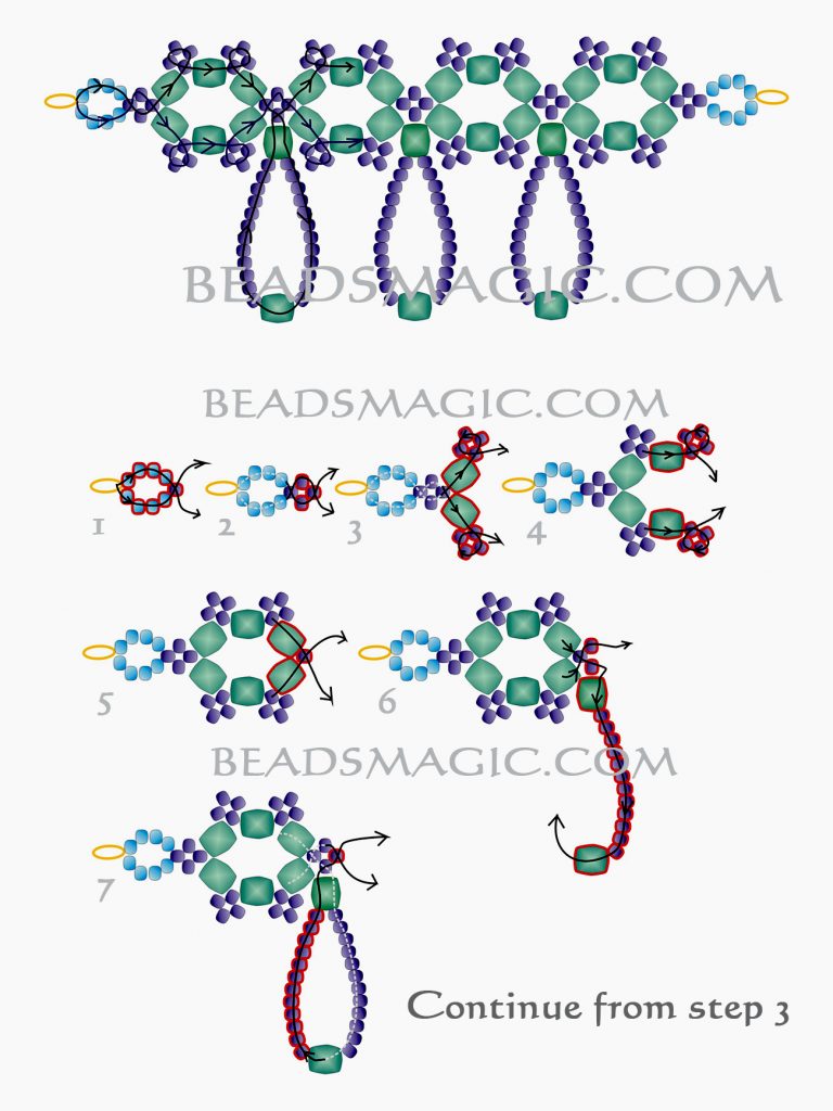 Free pattern for necklace Nova | Beads Magic