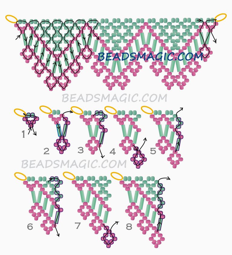 Free pattern for beaded necklace Alba | Beads Magic
