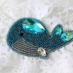 Bead embroidery tutorial for a brooch Blue Whale 19