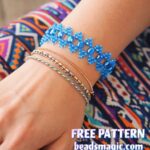 Free pattern for bracelet Blue Wave Beaded bracelet, diy bracelet, seed beads, bracelet tutorial, bracelet pattern, beading, beadweaving, beadwork, diy