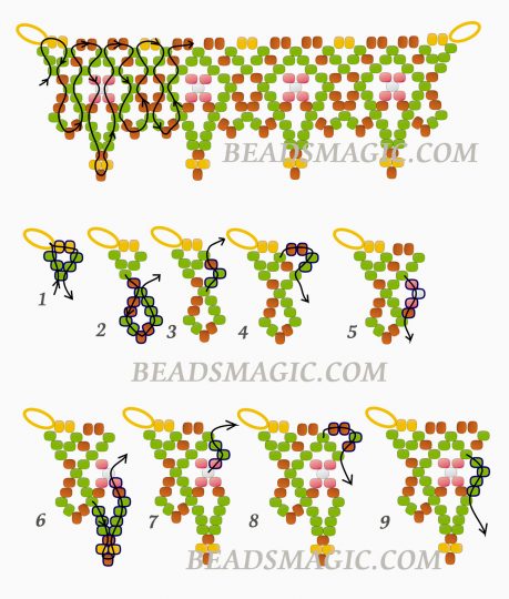 Free pattern for beaded necklace Masai | Beads Magic