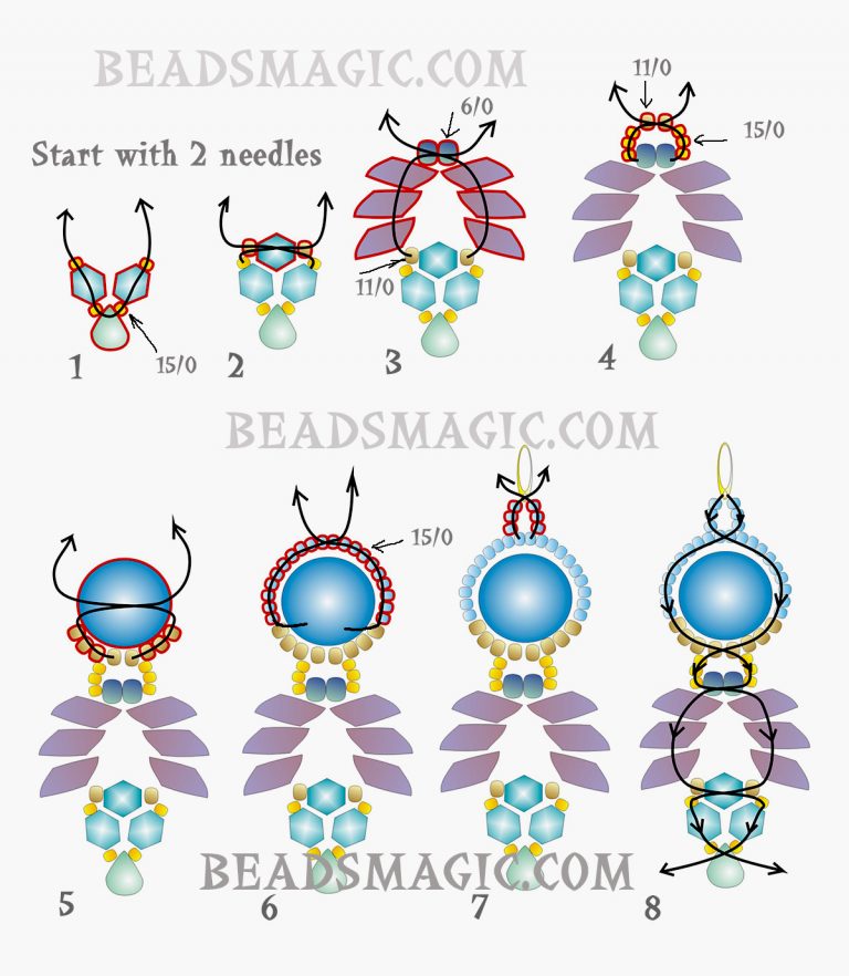 Free Pattern For Beaded Earrings Paloma Beads Magic