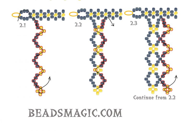 Free pattern for beaded necklace Silvina | Beads Magic