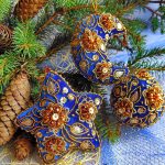 Beautiful embroidered Christmas Ornaments