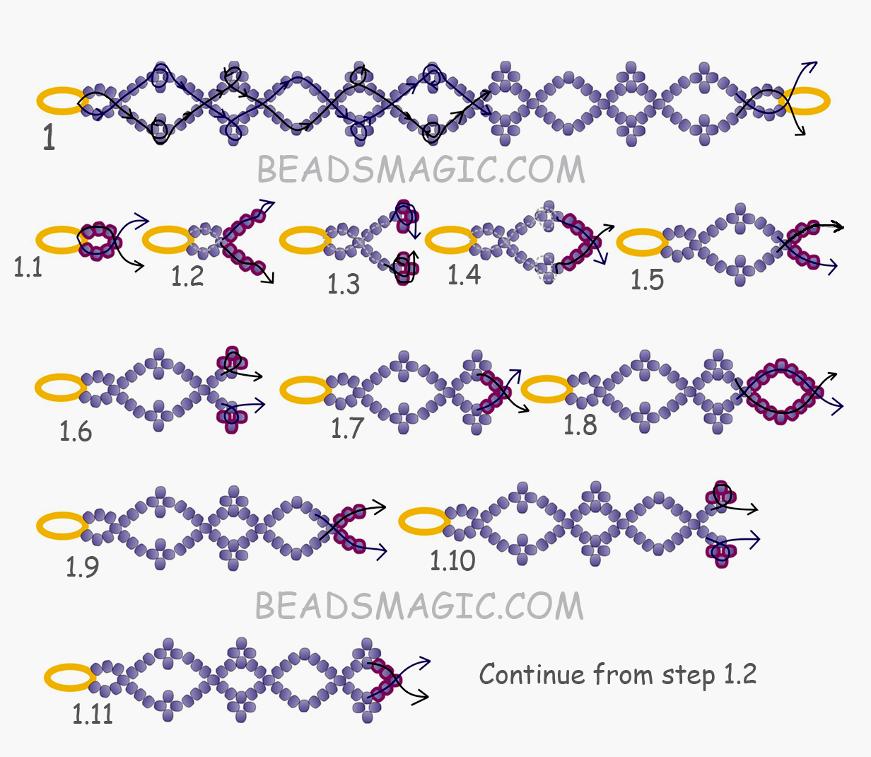 Free pattern for bracelet Azora | Beads Magic