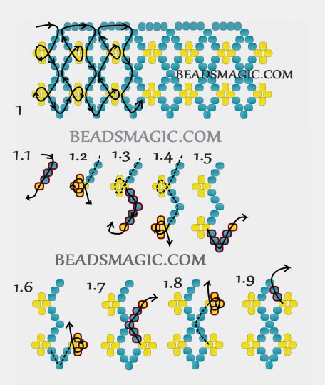 Free pattern for beaded necklace Astrid | Beads Magic