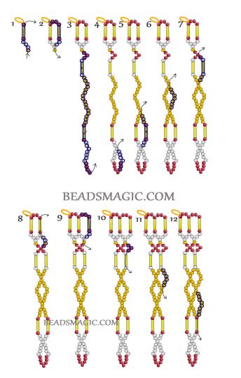 Free pattern for beaded necklace Semiramis | Beads Magic