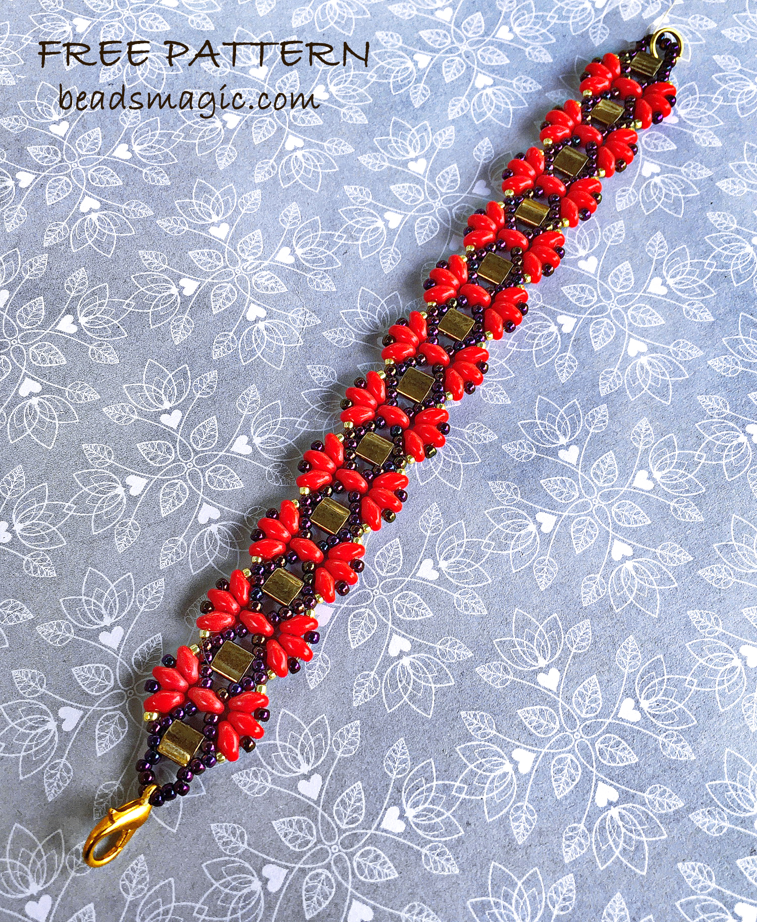 Free pattern for bracelet Cardinal