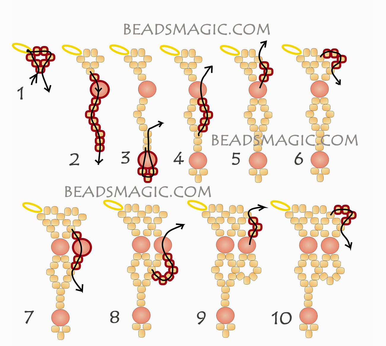 Free pattern for necklace Satin - Beads Magic