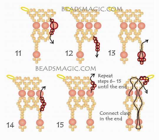 Free pattern for beaded necklace Satin | Beads Magic